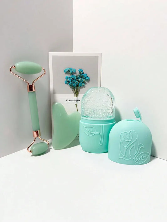 3-in-1 Complete Facial Massage & Ice Therapy Set (Jade Edition)